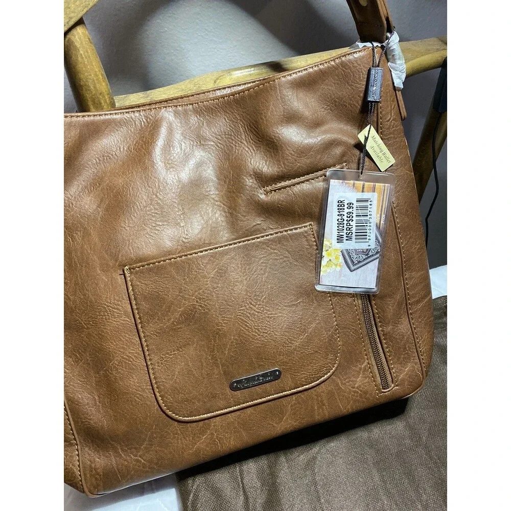 Montana West Conceal Carry Tote Brwn Shoulder Bag MSRP  59.99 Braided Detail NWT
